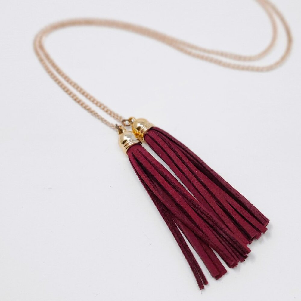 Adjustable Red Tassel Necklace